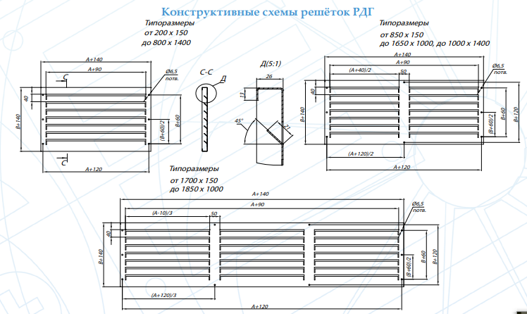 Конструктивные схемы решеток РДГ